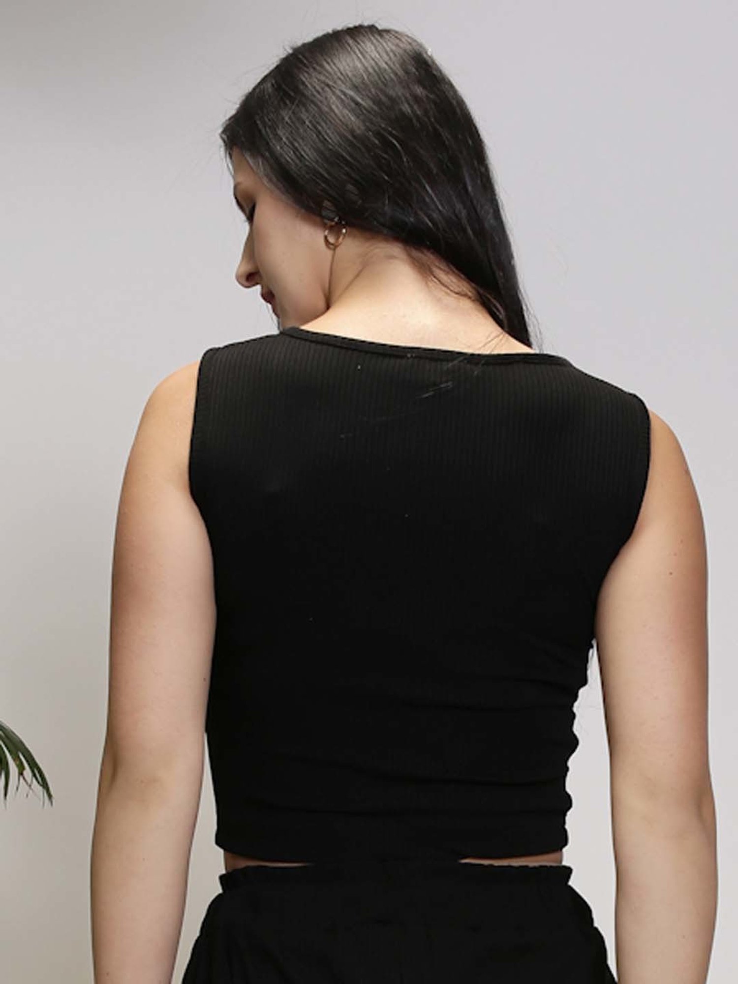 Sera Black & Blue Striped Crop Top - Pack Of 2