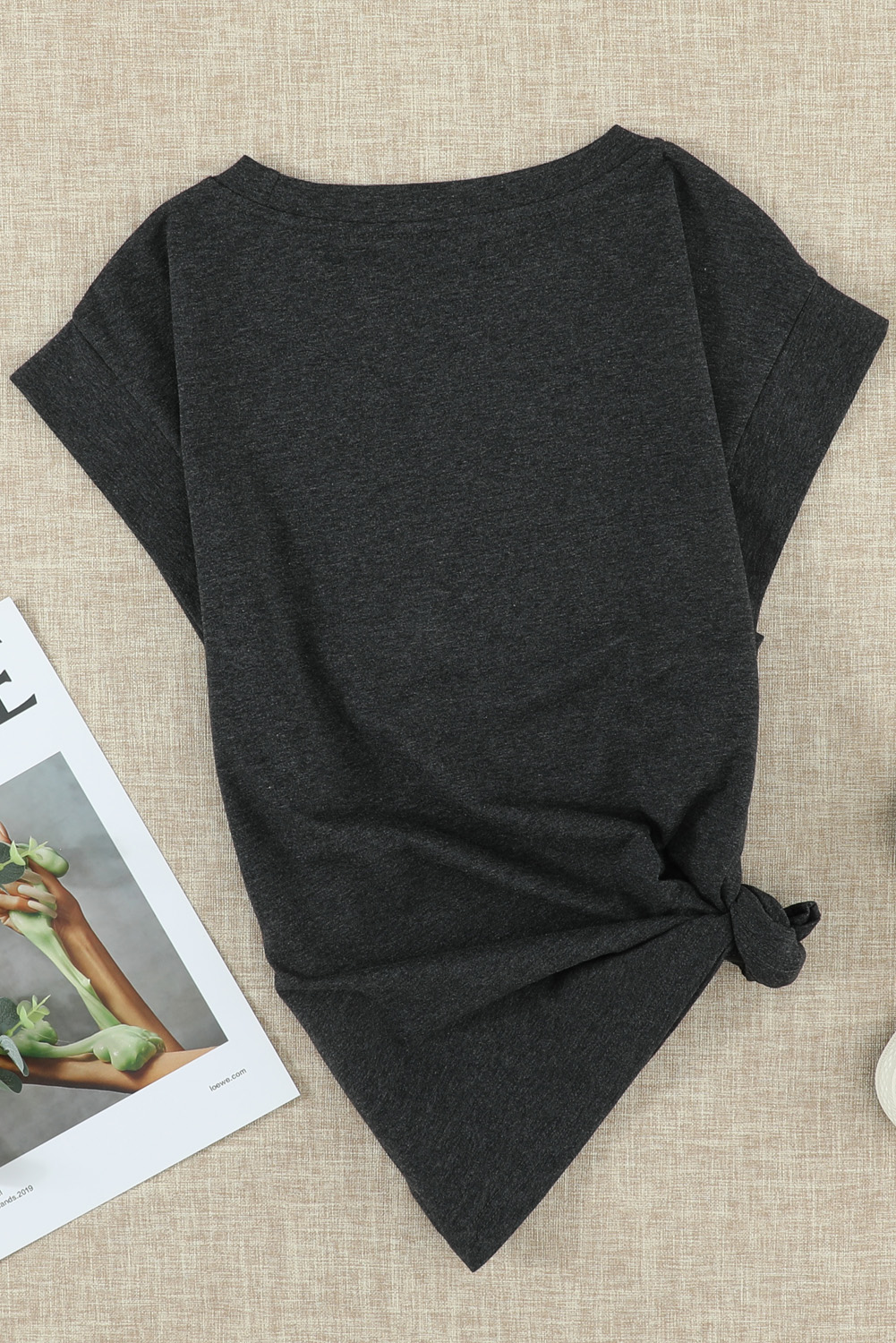 Blank T Shirt - Gray Cotton Blend Round Neck Tee Customized