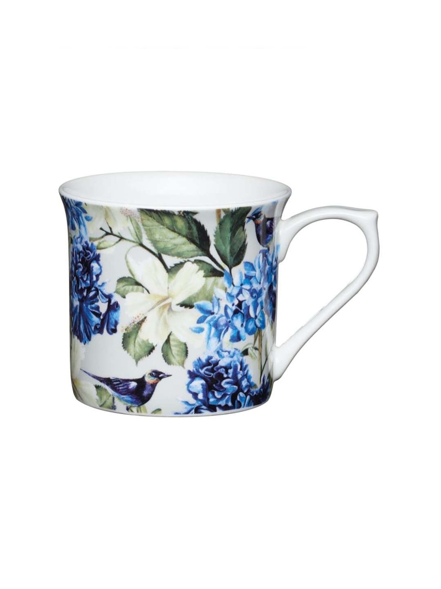 KitchenCraft Blue Bone China Fluted Mug (0.3 L)
