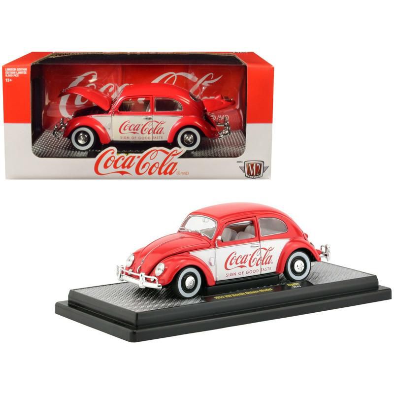 1952 Volkswagen Beetle Deluxe Model "Coca-Cola" Red & White Ltd Ed 9,600 pcs 1/24 Diecast Model Car by M2 Machines