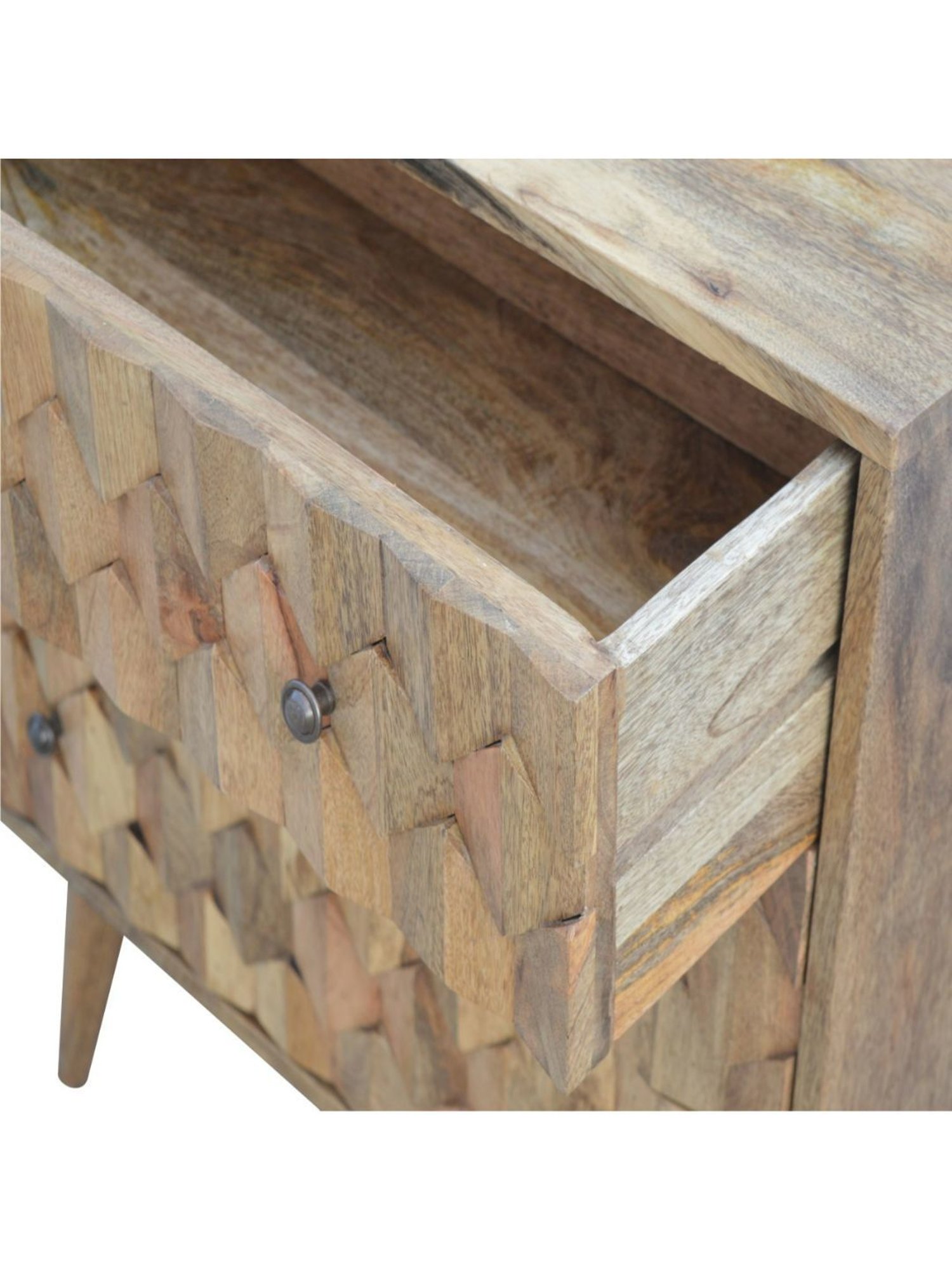 Artisan Furniture Brown Pineapple Carved Chest (Natural Oak-ish Finish)
