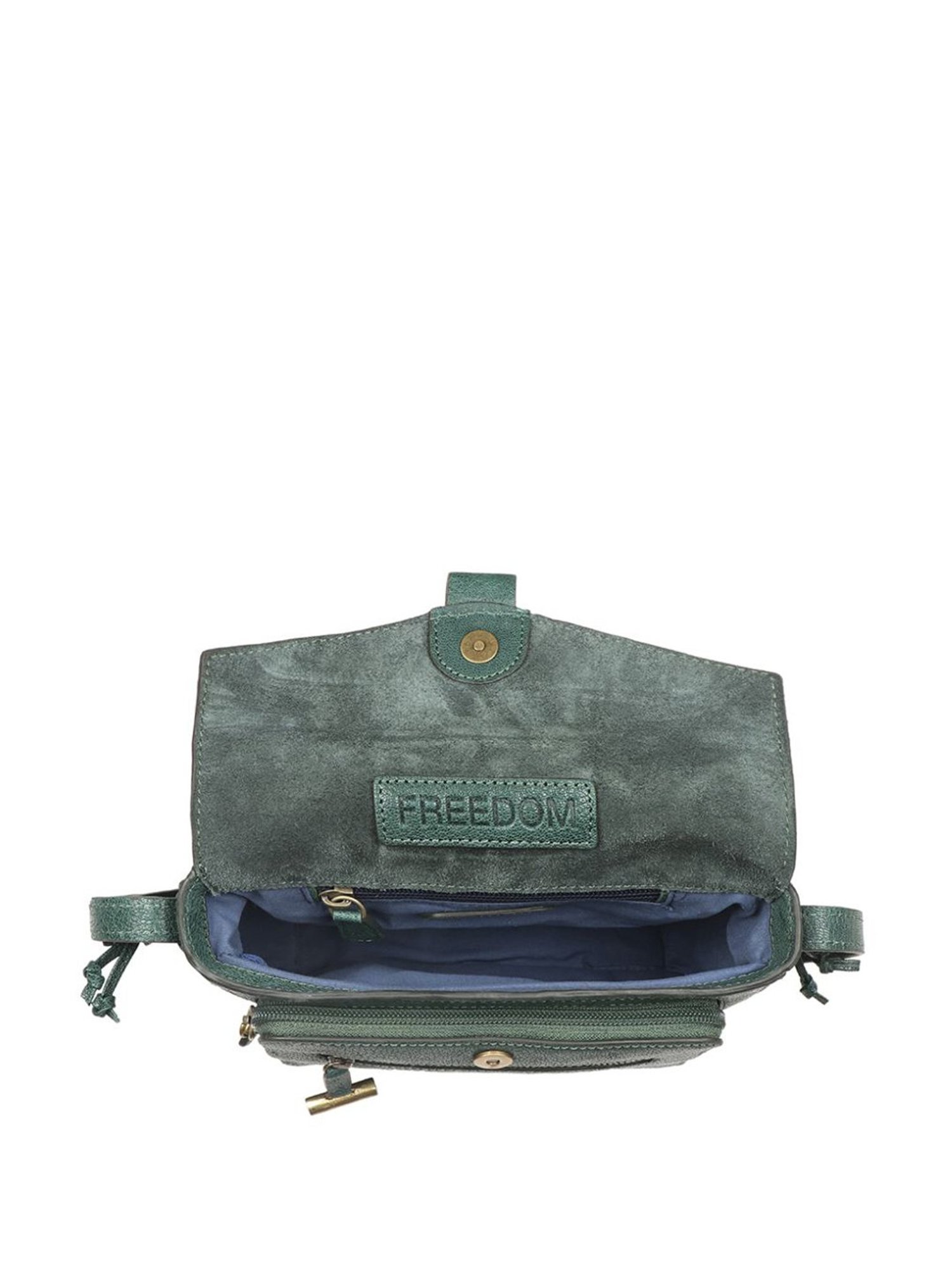 Hidesign Rebels Guevara 01 Burnt Goat Green Solid Small Sling Handbag