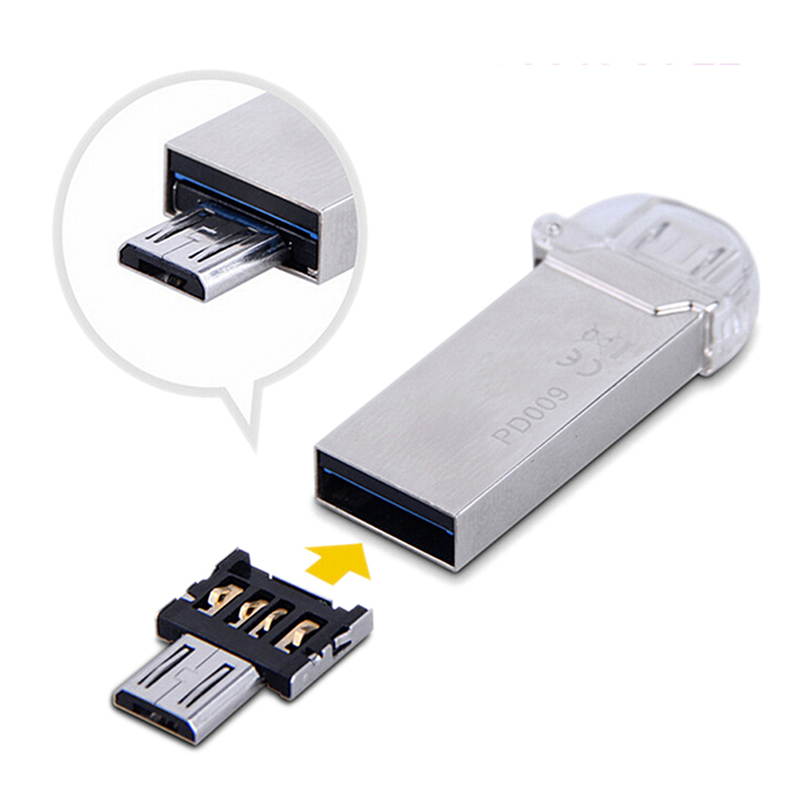 2X Micro USB Male to USB Female OTG Adapter Converter For Android Tablet Phone