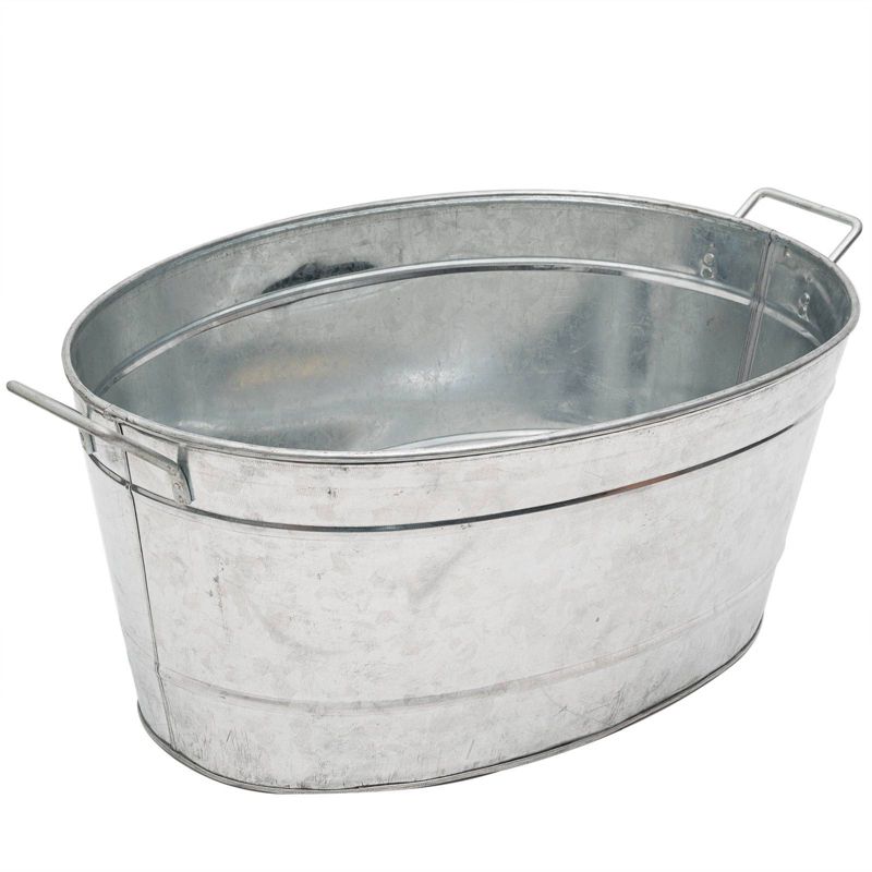 30.5"  Large Oval Galvanized Tub Steel - ACHLA Designs