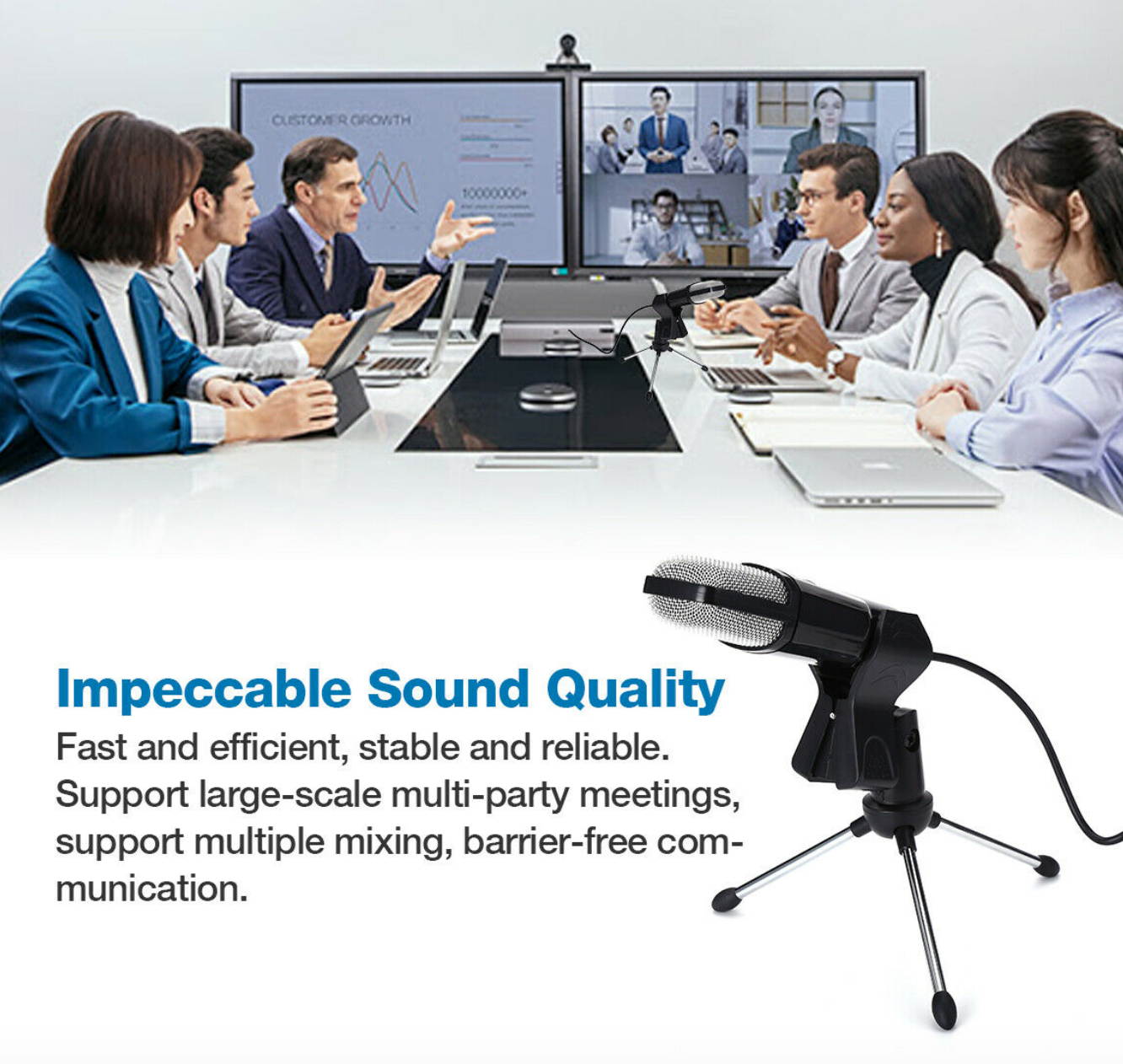 Professional USB Condenser Microphone Studio Sound Recording Mic w/Stand Tripod