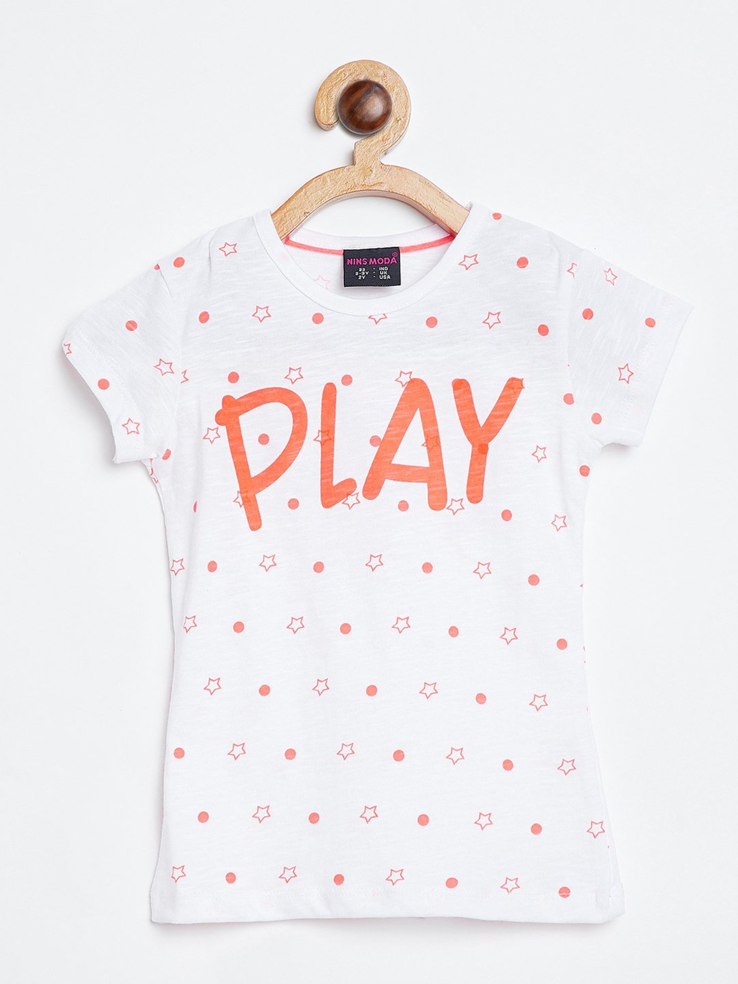 NINS MODA Kids White Printed Top