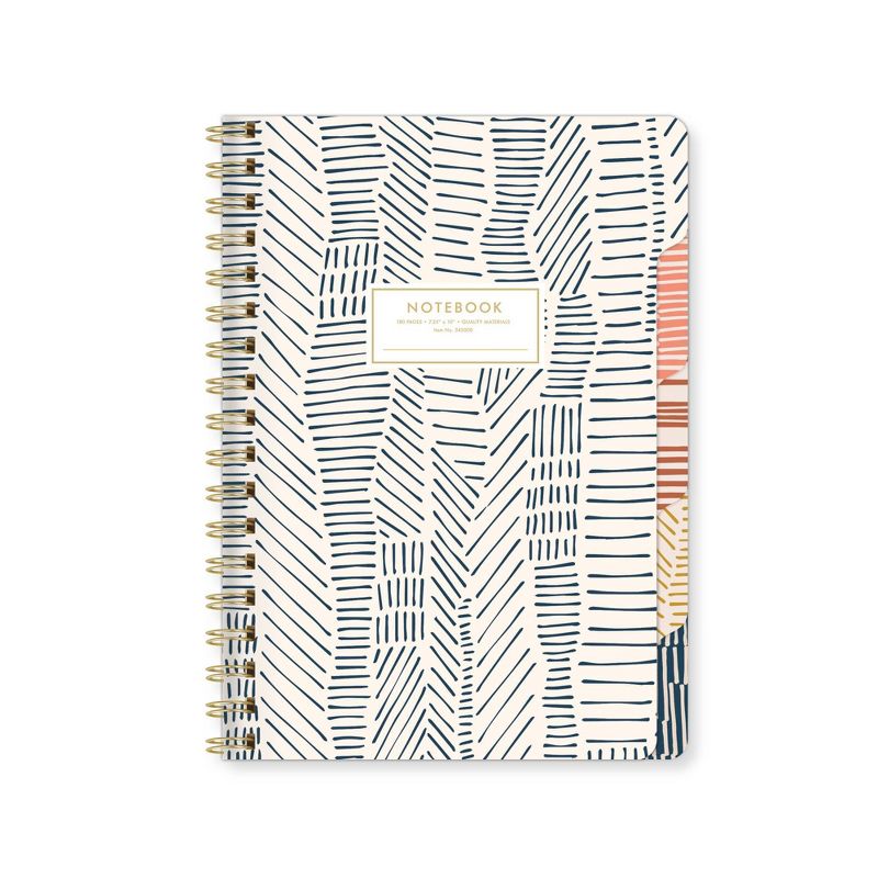 Spiral Notebook 5 Subject College Ruled Lines - Fringe