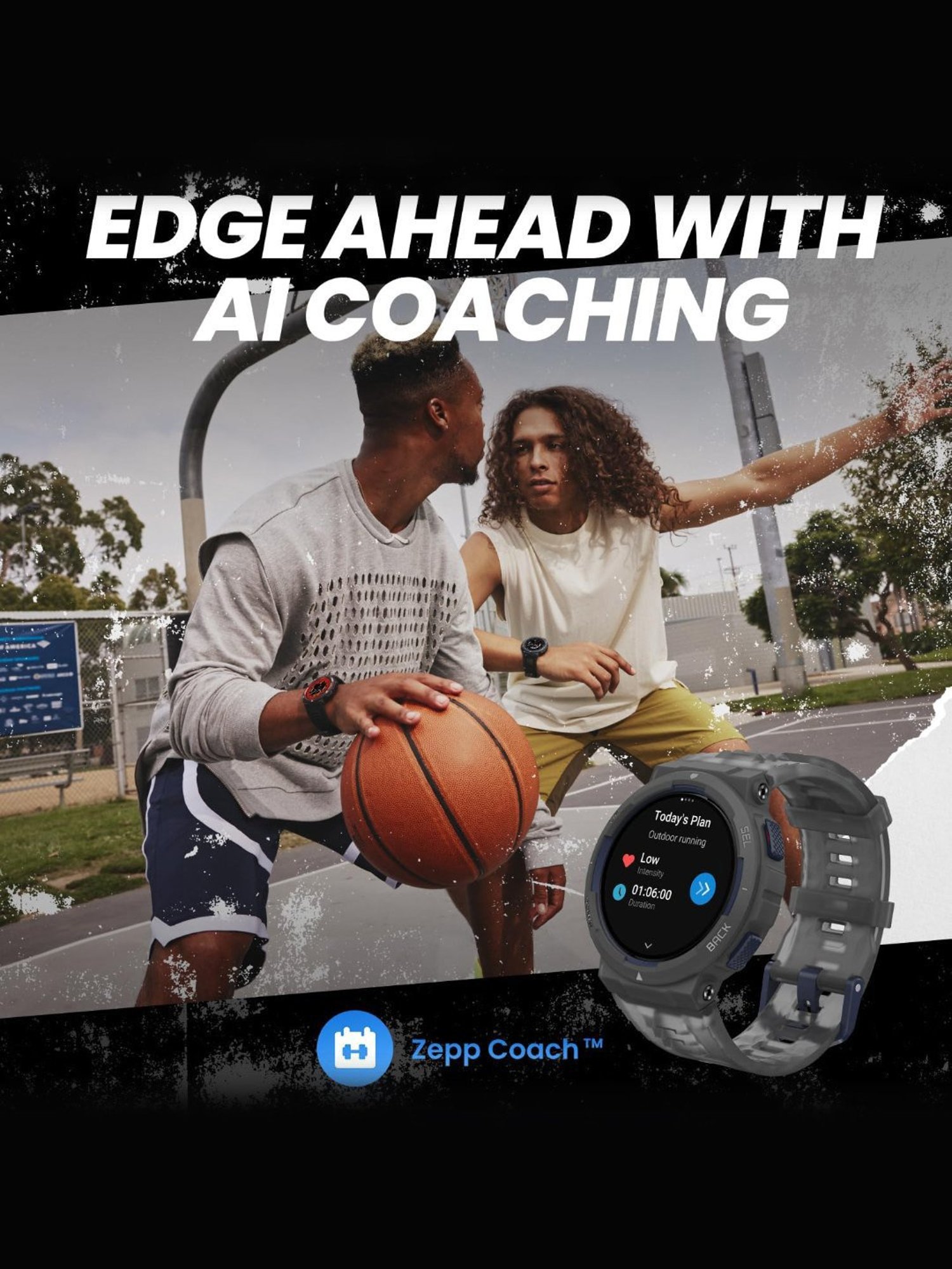 Amazfit Active Edge Smartwatch with Stylish Rugged Sport & Fitness Design, GPS (Lava Black)