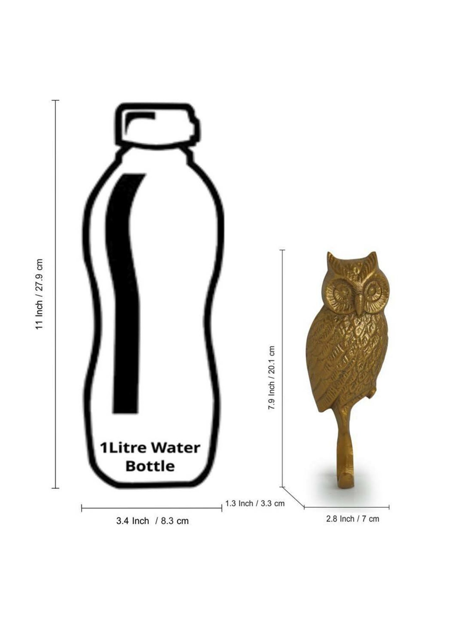 ExclusiveLane 'The Ever-Wise Owl' Rustic Aluminium Wall Decor & Wall Hook (8 Inch)