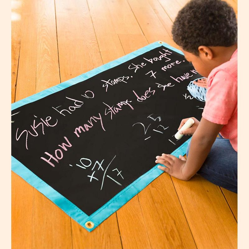 HearthSong Chalkscapes  48"L x 24"W Roll-Up Chalk Mat with Five Jumbo Chalks