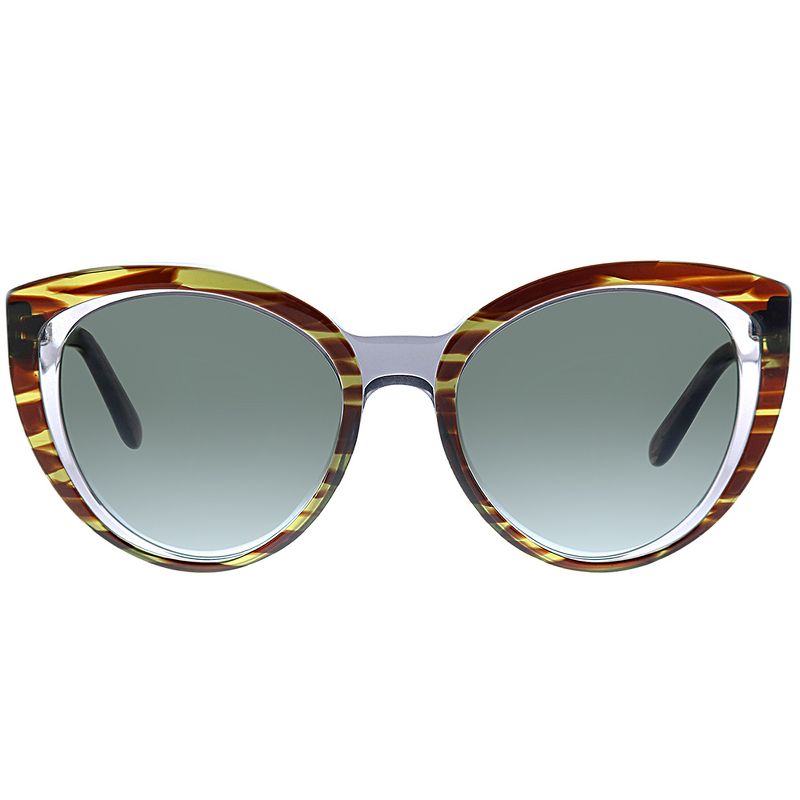 Salvatore Ferragamo SF 891S 027 Womens Cat-Eye Sunglasses Striped Grey Brown 53mm