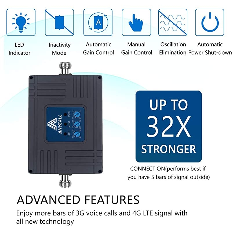 LTE ATT TMobile 65dB 700MHz Cell Phone Signal Booster for Home and Office Band 1217 FDD LTE Mobile Phone Signal Amplifier Including 45 Feet RG58 Cable Repeater Full Kit