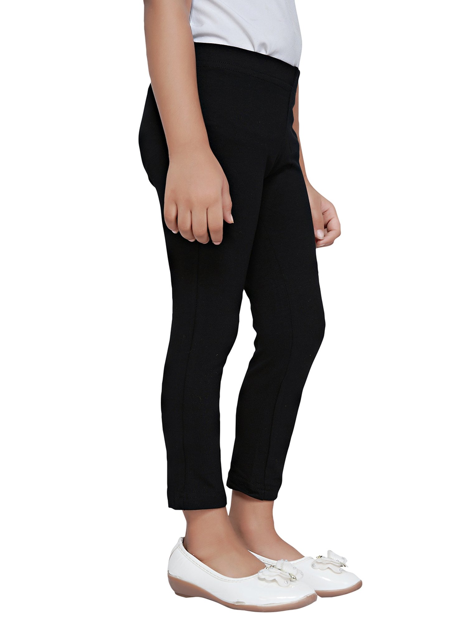Tiny Girl Black Solid Leggings