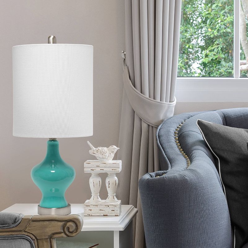 Paseo Table Lamp with Fabric Shade Teal - Lalia Home