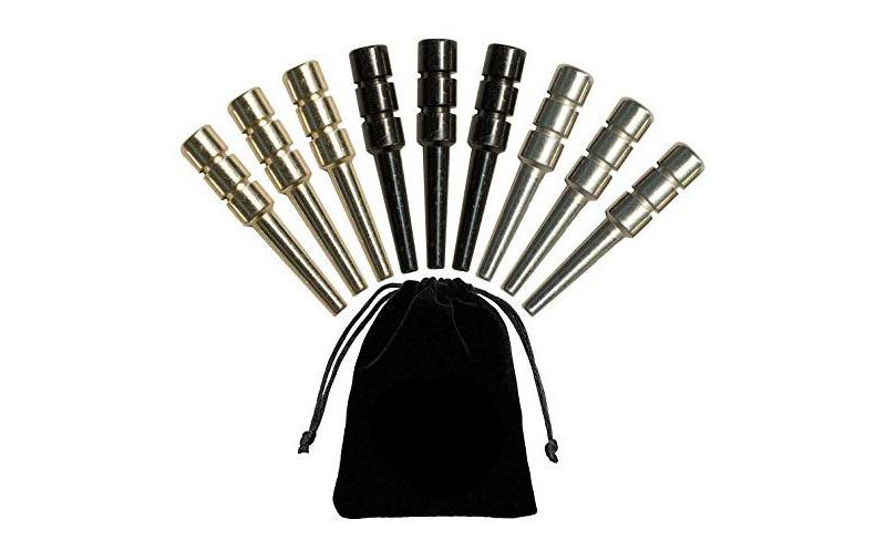 WE Games King-Sized Ultimate Cribbage Pegs - Set of 9 (3 Brass, 3 Chrome, 3 Black)