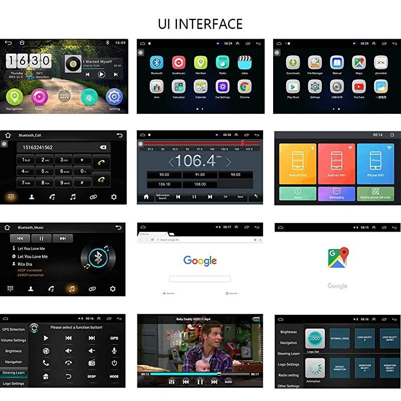2G+16G  101 Inch Android Car Stereo Double Din Touch Screen Radio Bluetooth WiFi GPS FM Receiver Mirror Link for AndroidiOS Phone+Dual USB Input amp Backup Camera