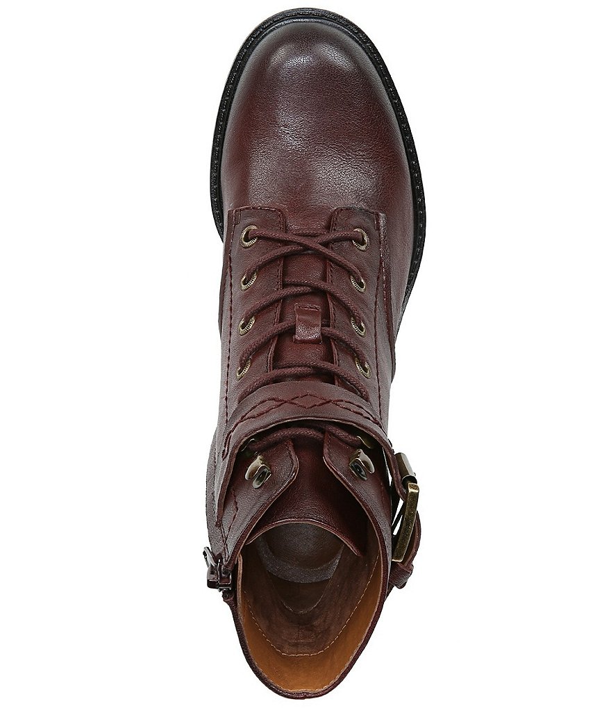 Zodiac Gemma Leather Buckle Strap Detail Lug Sole Block Heel Combat Booties