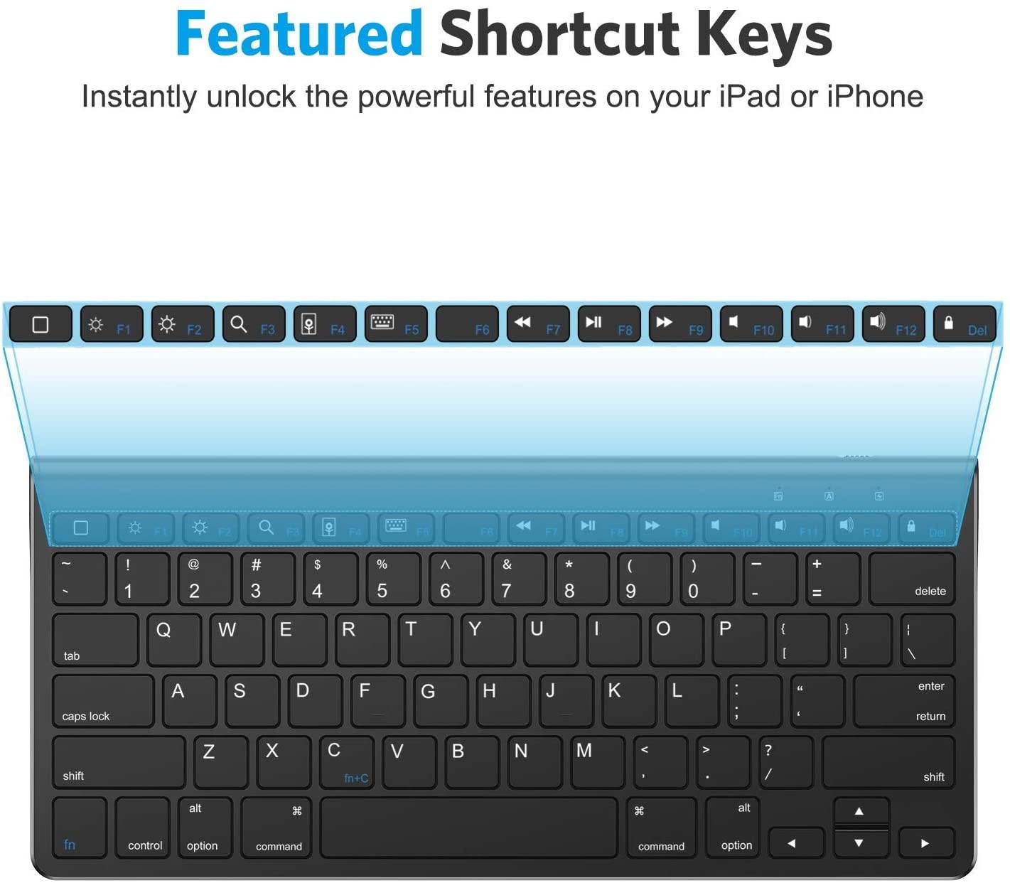 OMOTON Keyboard Compatible with iPad(Sliding Stand), Wireless Bluetooth Keyboard for iPad Air 4, iPad 10.2(8th/ 7th Gen), and More[Stand NOT for iPad Pro 12.9], Black