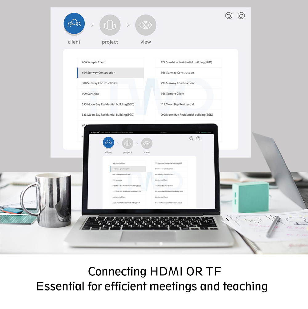 KINGZONE E500H 720P HD Projector 3000Lumens Android 6.0 Projector