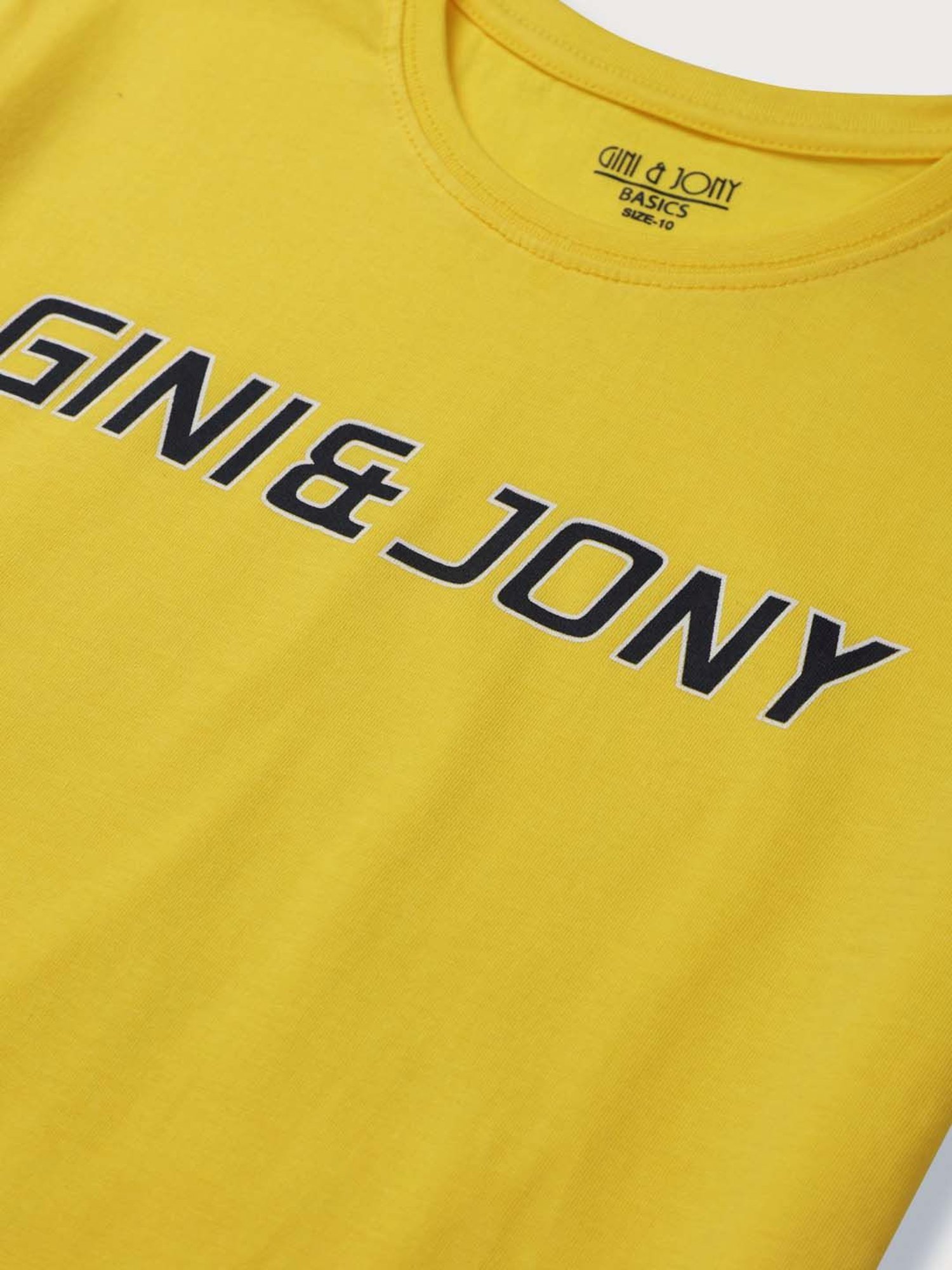 Gini & Jony Kids Yellow Printed T-Shirt