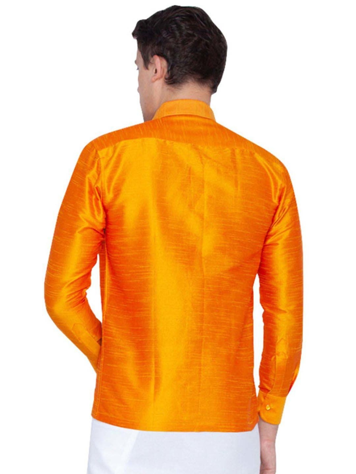Vastramay Orange Regular Fit Ethnic Shirt