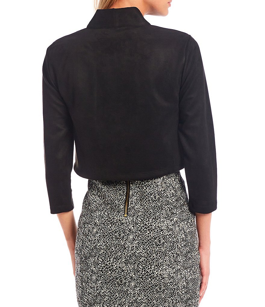 Alex Marie Rosa 3/4 Sleeve Button Front Round Neck Cardigan