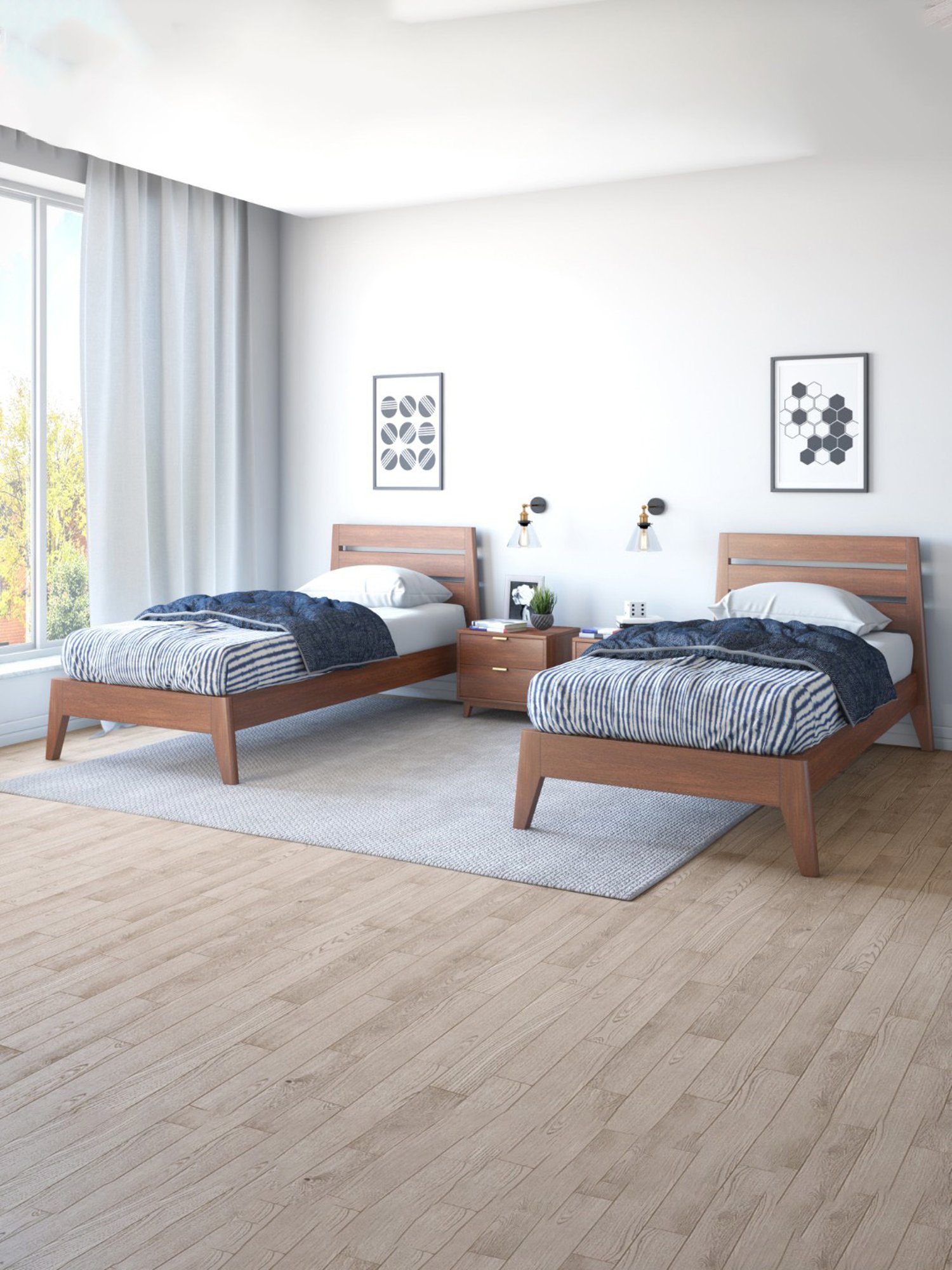 Pure Leed Solid Wood Single Bed In Brown Colour
