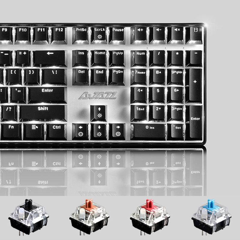108 Keys Ajazz AK33i Wired LED Backlit Usb Ergonomic Mechanical Gaming Keyboard