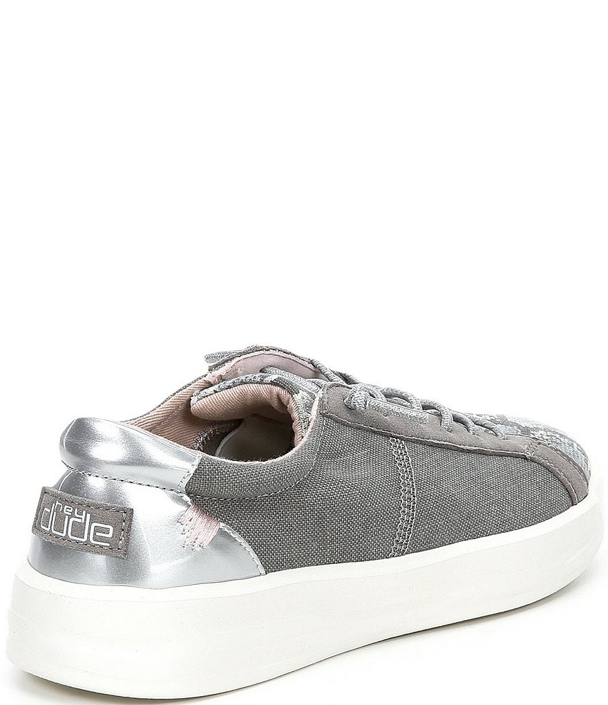 Hey Dude Women's Karina Snake Print Washable Lace-Up Sneakers