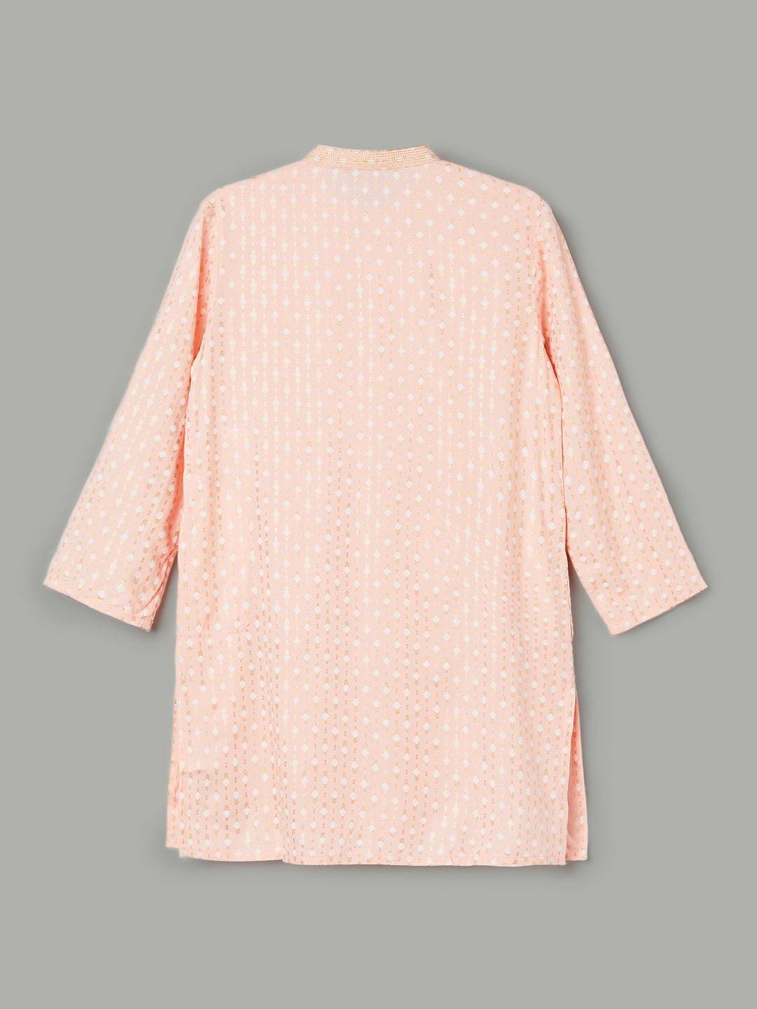 VASTRAMAY Boys Yellow & White Cotton Printed Full Sleeves Kurta Sets