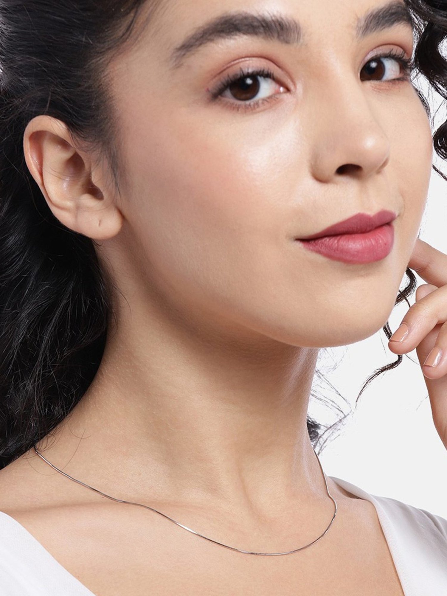 Zavya 92.5 Sterling Silver Rhodium-Plated Snake Chain for Women