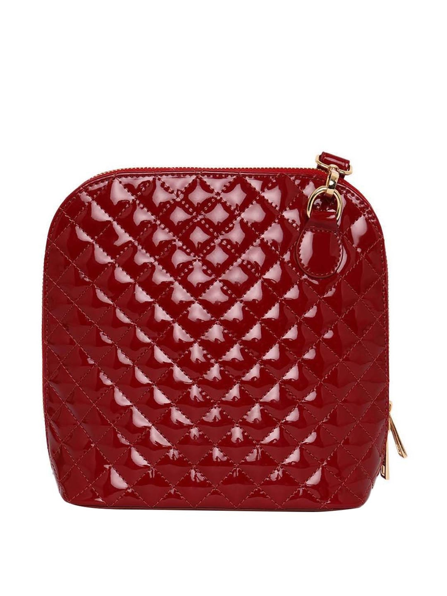 KLEIO Maroon Rivets Medium Sling Handbag