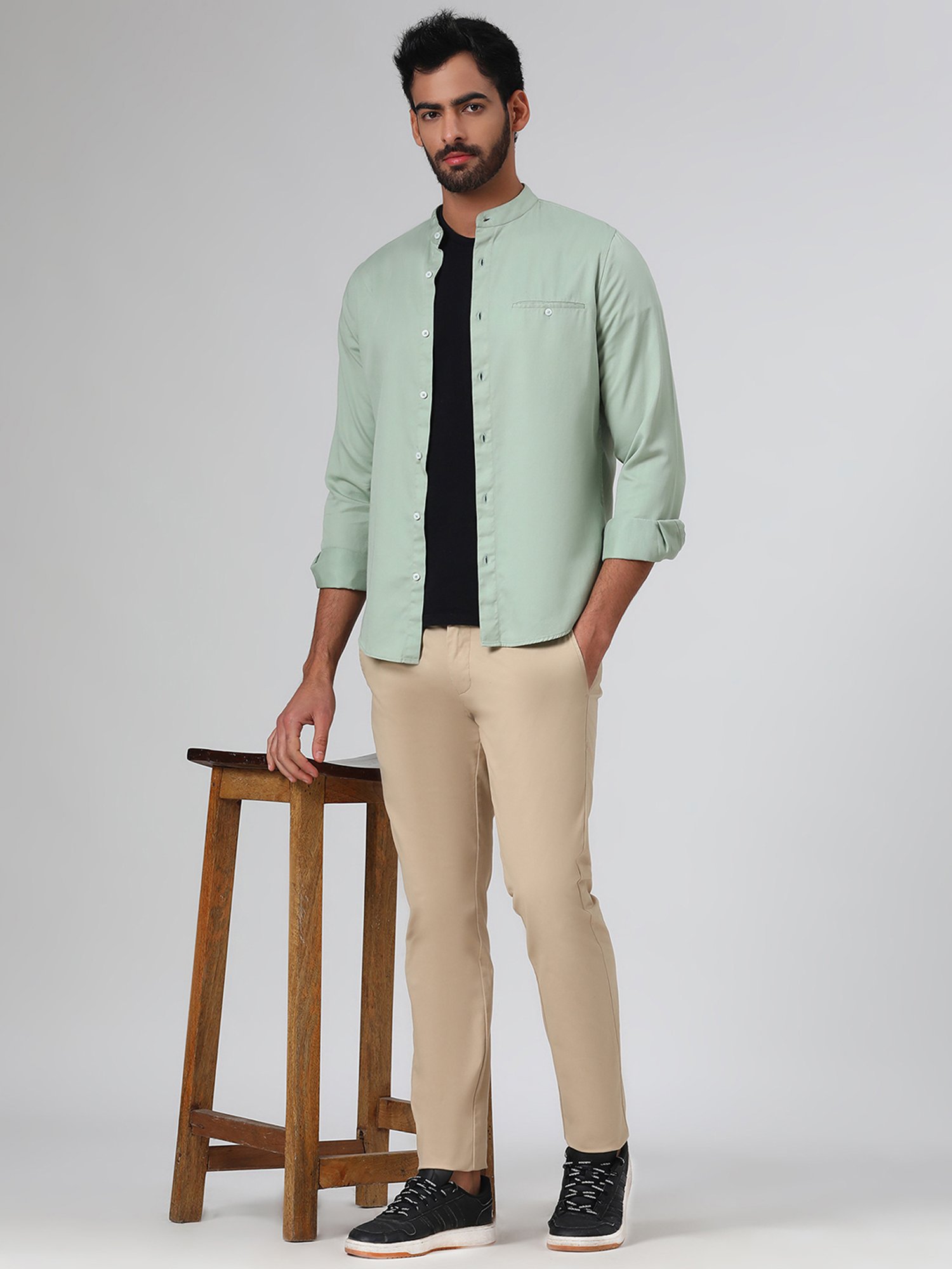 SUBTRACT Beige Slim Fit Chinos