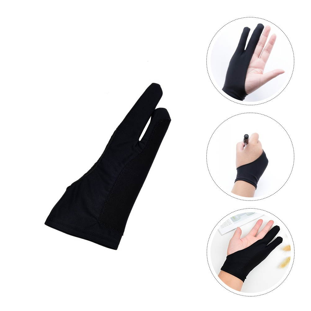 4Pcs Two Finger Gloves Professional Artist Gloves Sketching Gloves Nylon Gloves