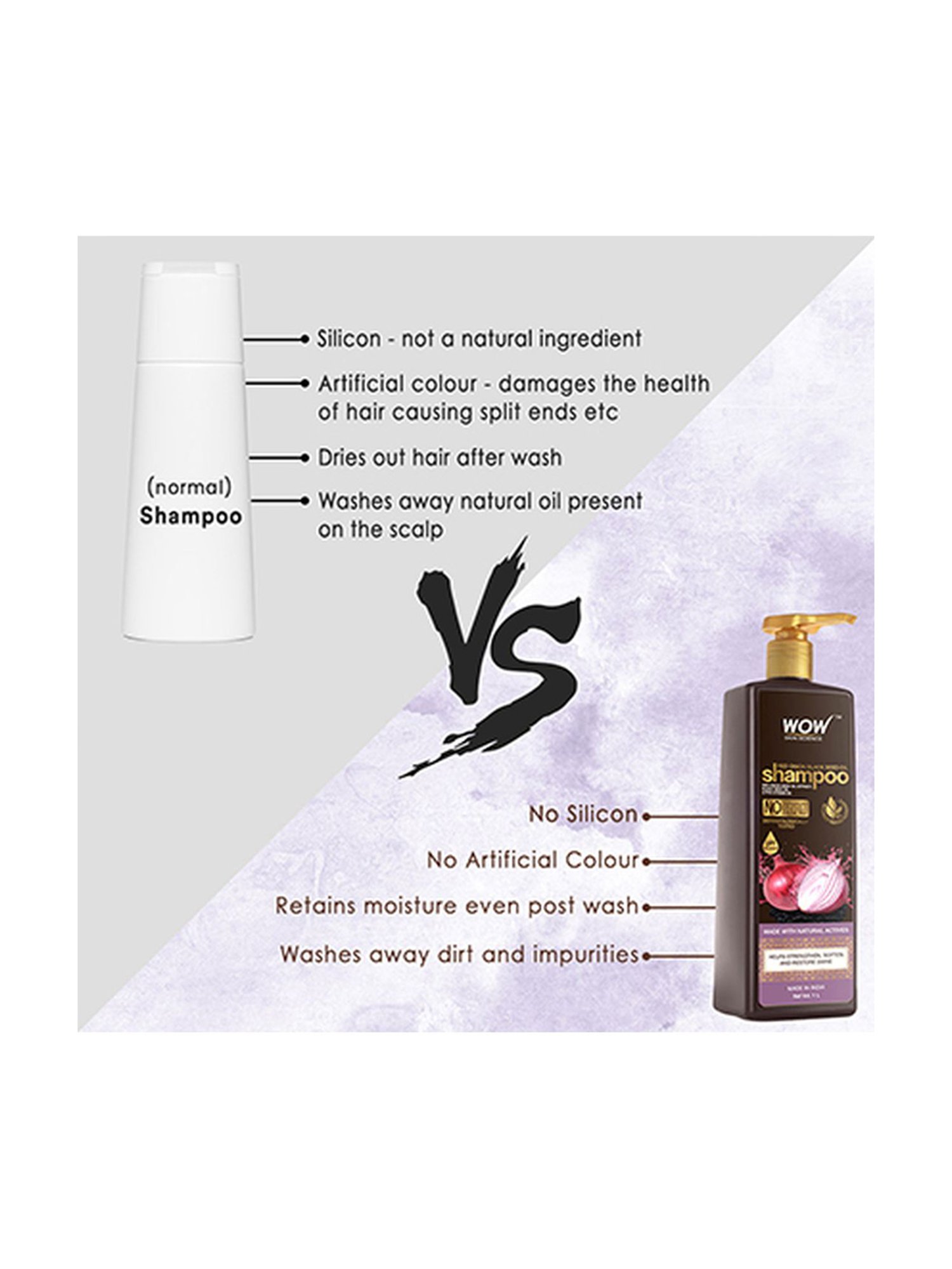 Wow Skin Science Onion Black Seed Oil Shampoo - 1000 ml