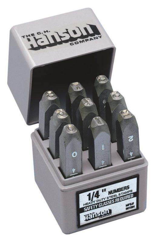 C.h. Hanson Number Set, 1/4", Steel  Steel  21440