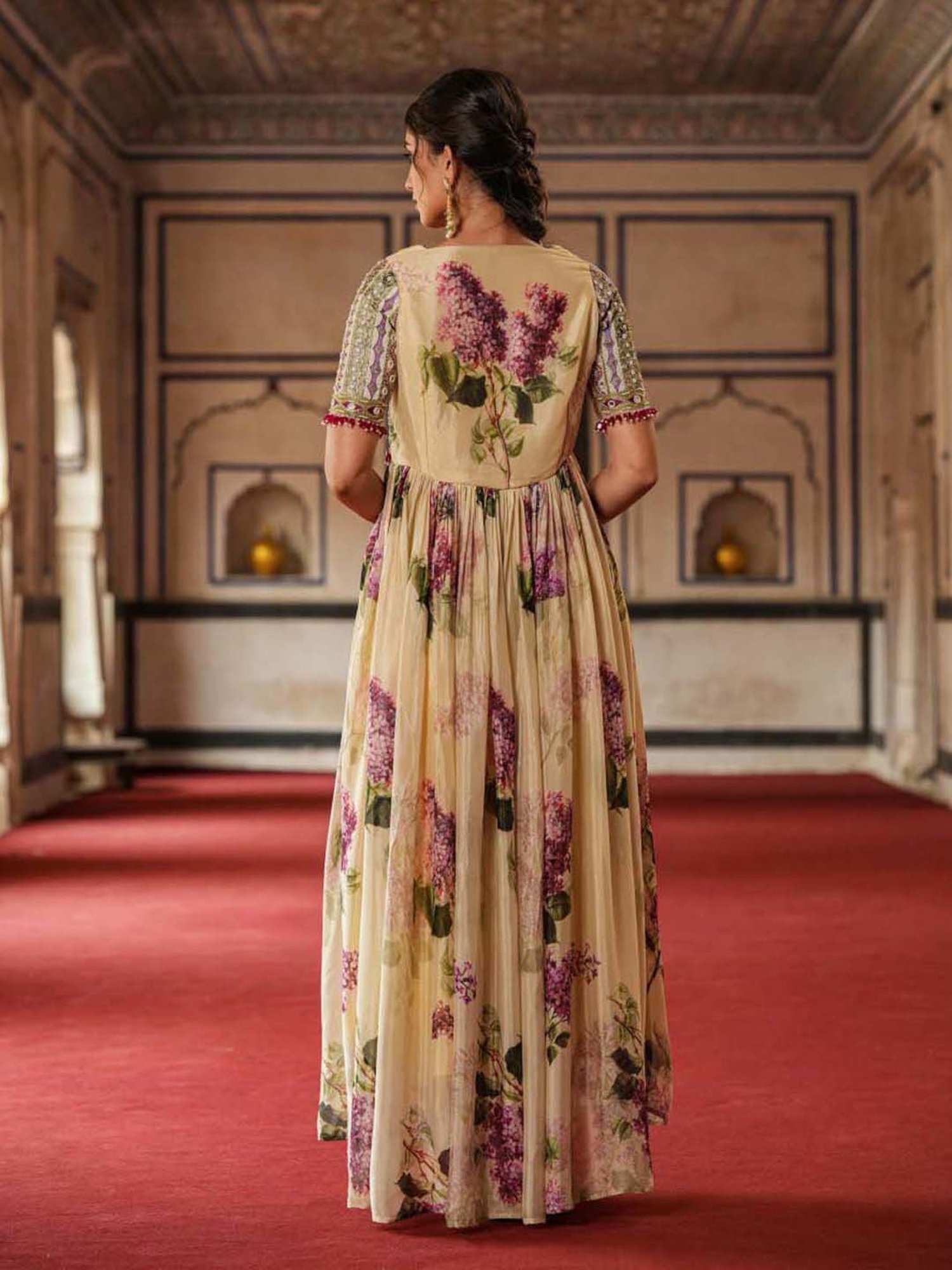 Saffron Threads Red Ethnic Dresses