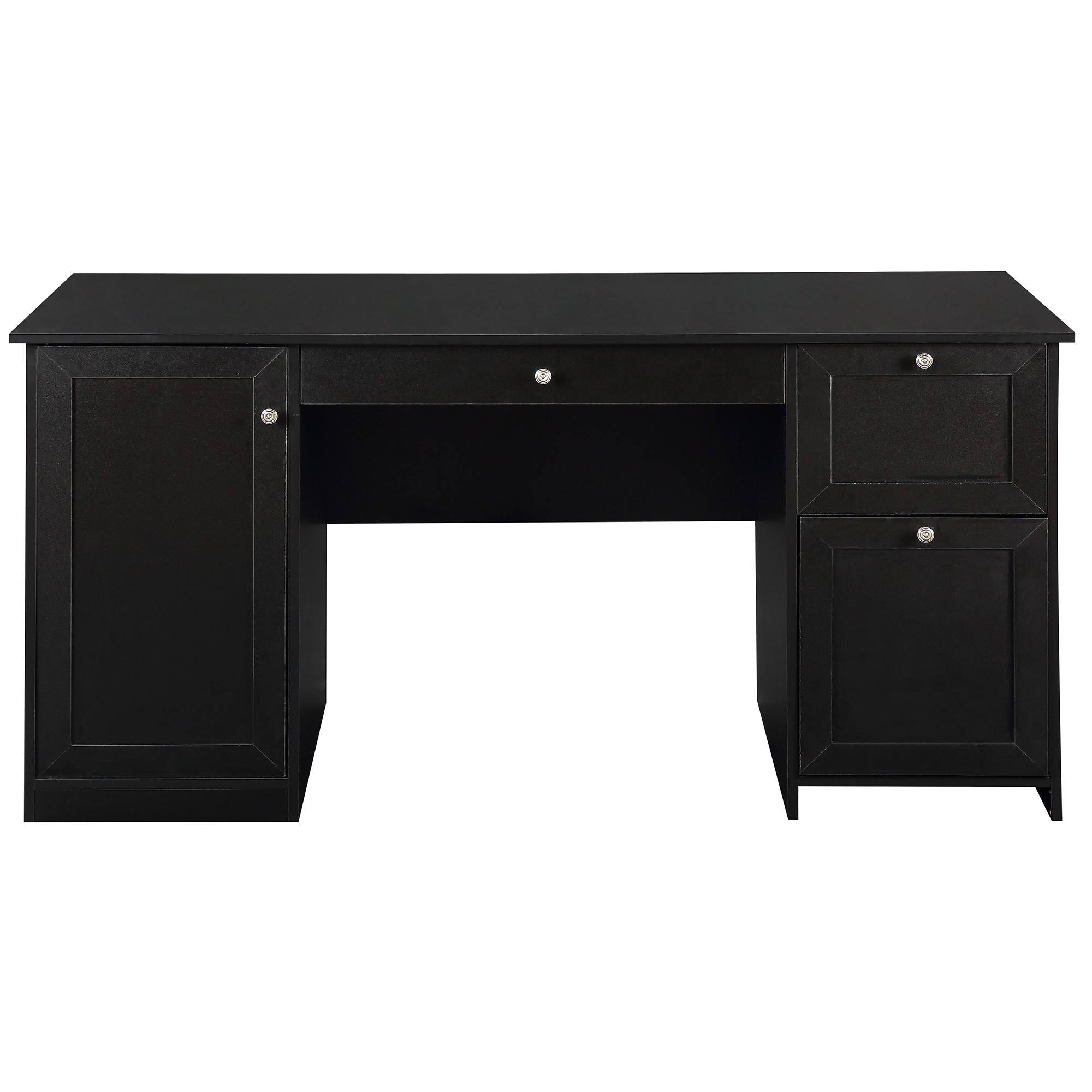 Home Office Computer Desk Gaming Desk Executive Desk with 2 Drawers,Pullout Keyboard and Storage Cabinet