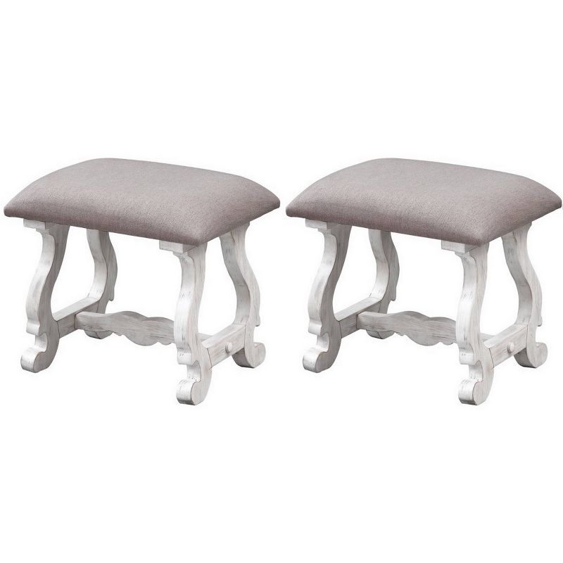 Set of 2 Bolden Park Accent Stools White - Treasure Trove Accents