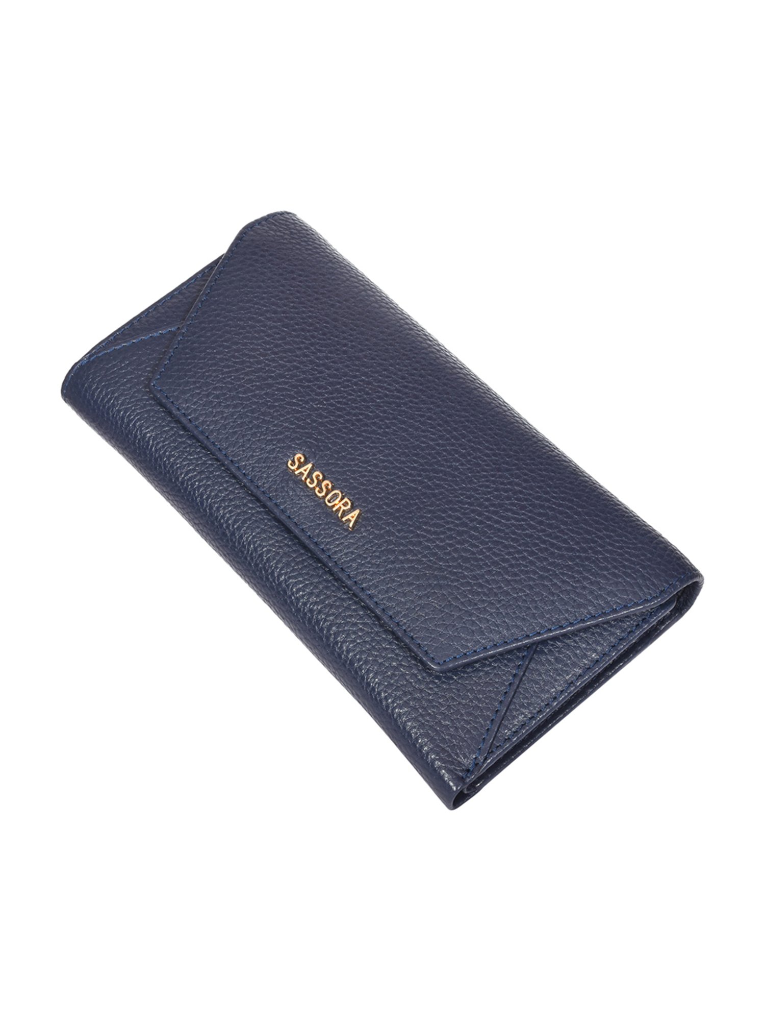 Sassora Lyla Navy Blue Large Leather Purse