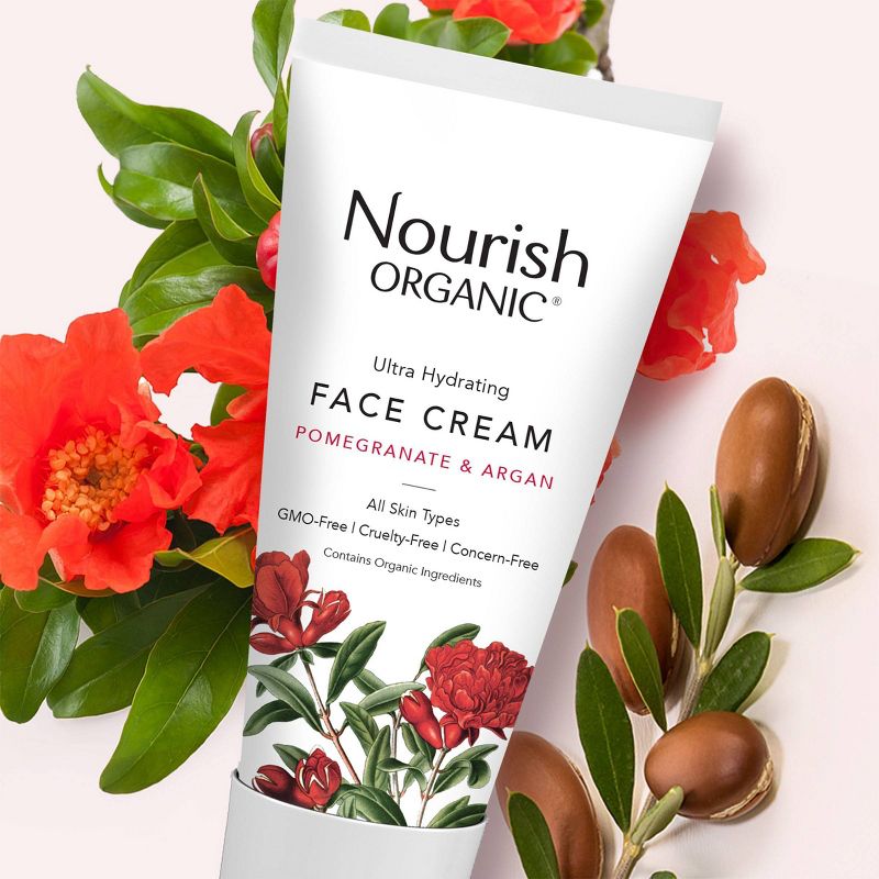 Nourish Organic Ultra Hydrating Face Cream - Pomegranate & Argan - 1.7oz