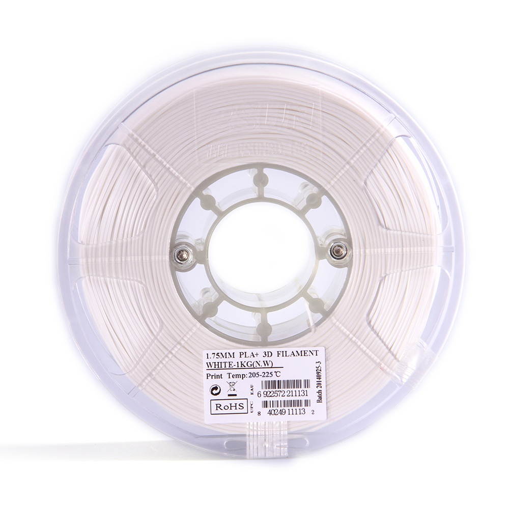 eSUN PLA+ 1.75mm White 3D Printer Filament Corn Grain Refining Material 1KG Spool (2.2lbs) Dimensional Accuracy +/- 0.05mm Consumables