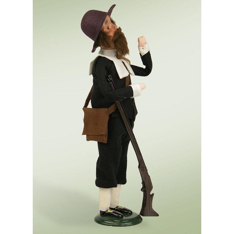 Byers Choice 14.5" Black and White Colonial Pilgrim Man with Rifle Christmas Caroler Figure