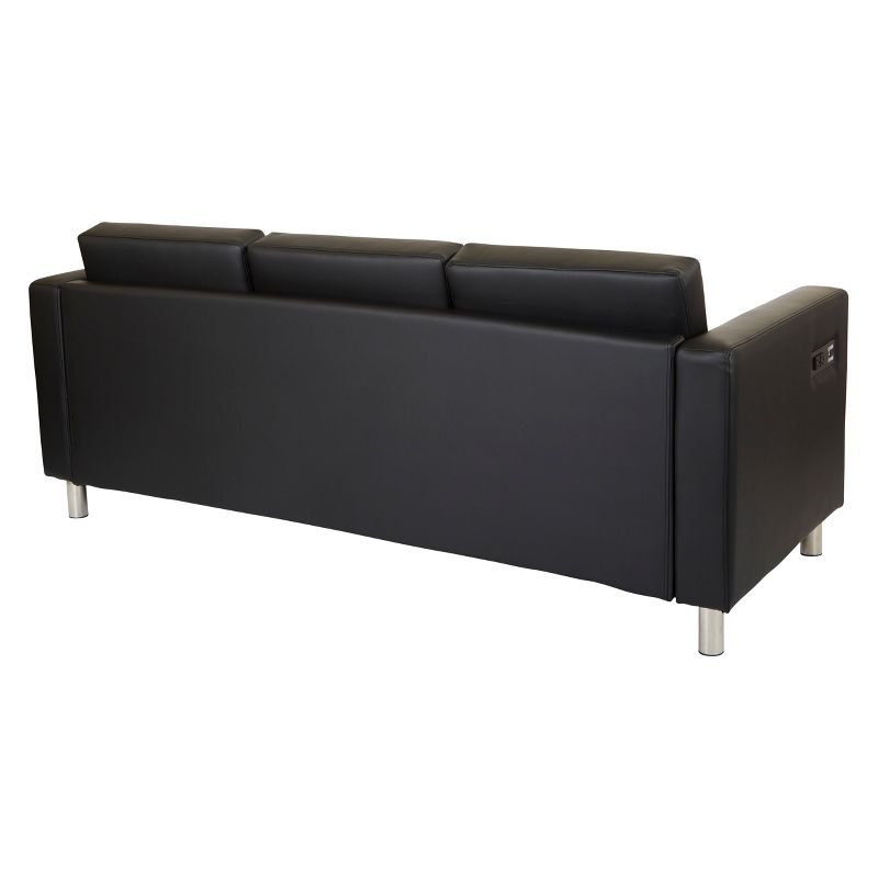 Atlantic Sofa With Dual Charging Station Black - OSP Home Furnishings