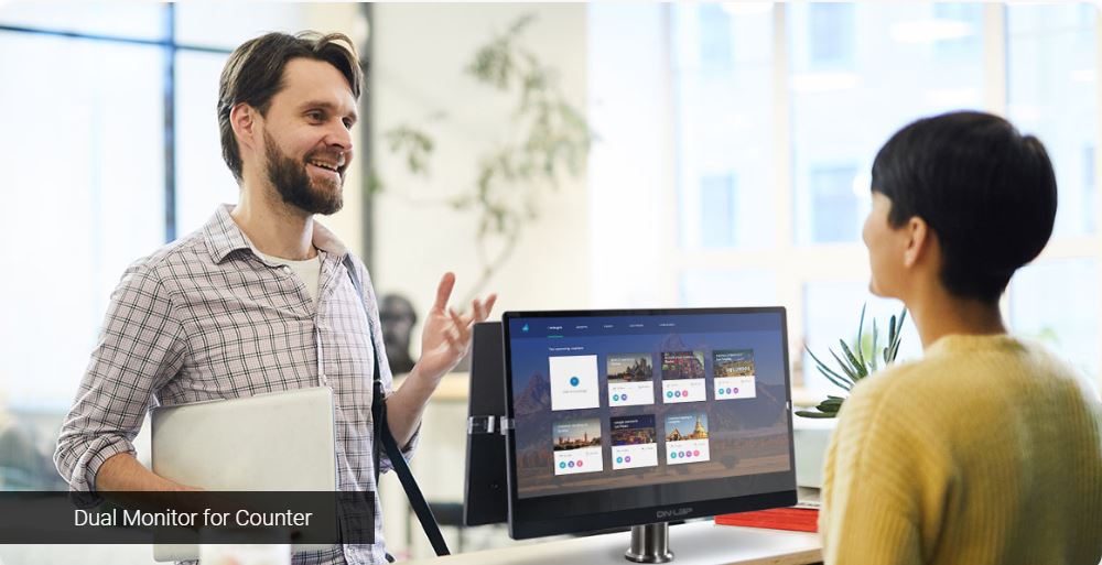 GeChic M505T 15.6 inch FHD 1080p Portable Touchscreen Monitor with USB Type-C Input, HDMI Input/Output, DC-in Port, Daisy Chain Display for Conference, Factory, Industry, Gaming, Foldable Screen