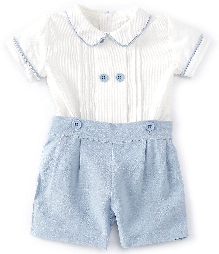 Edgehill Collection Baby Boys Newborn-9 Months Shirt & Shorts Set