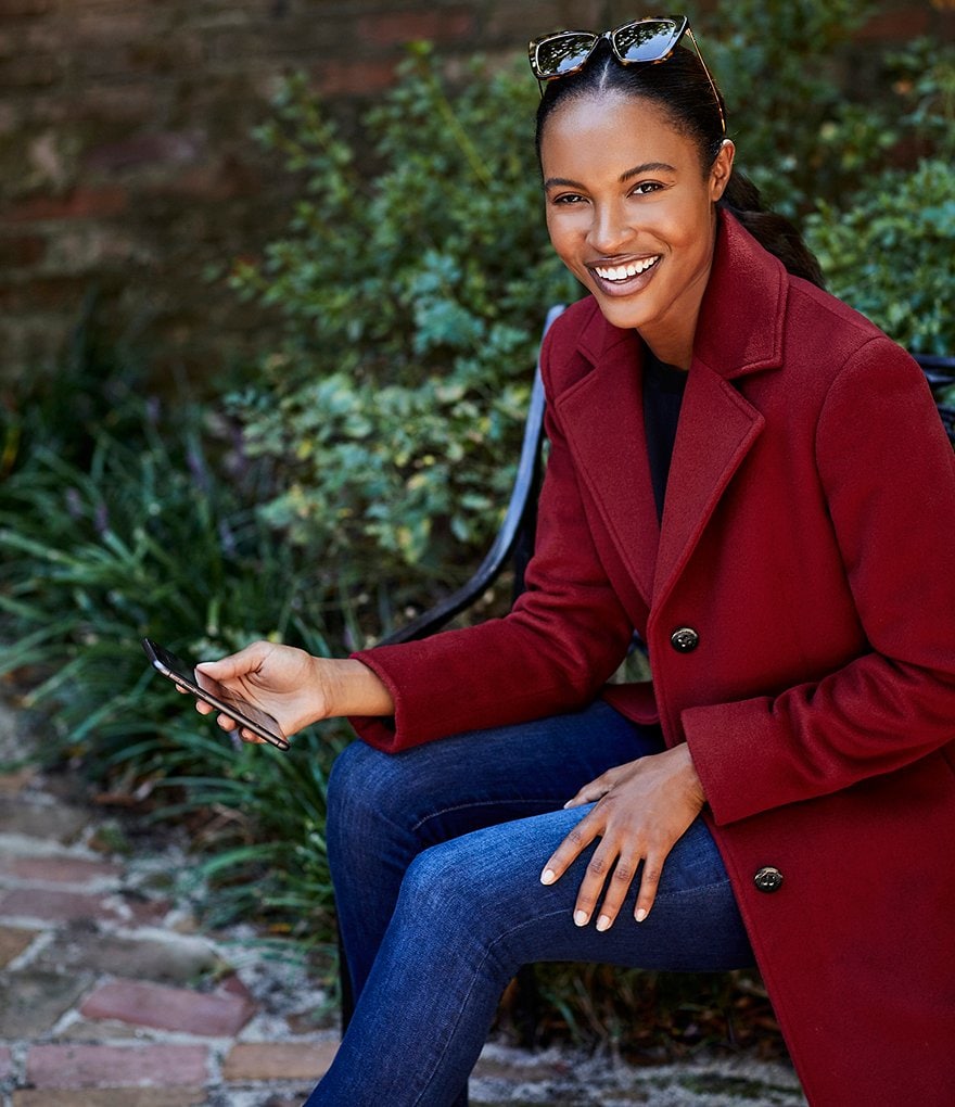 Kenneth Cole New York Short Water-Resistant Stand Collar Hooded Long Sleeve Chevron Puffer Jacket