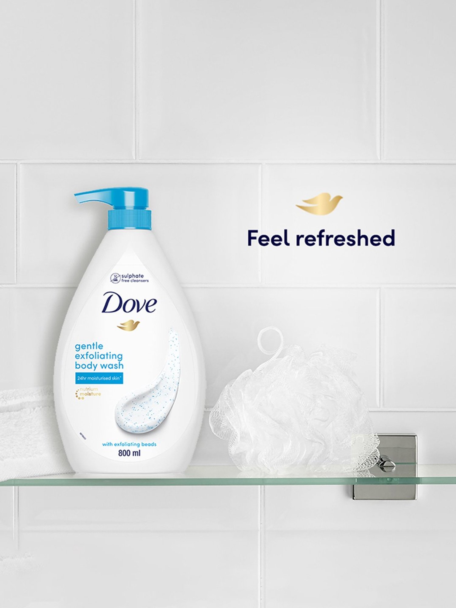 Dove Gentle Exfoliating Beads Body Wash - 800 ml