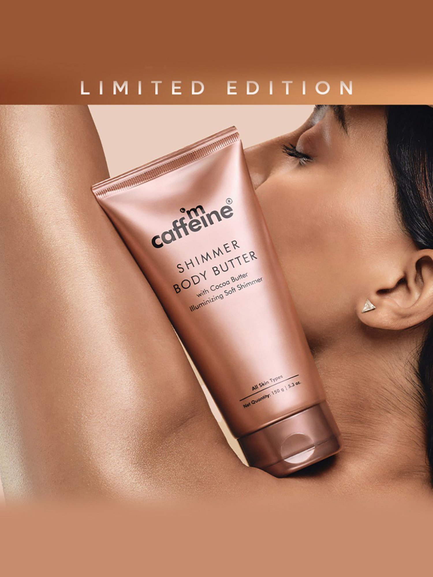 mCaffeine Shimmer Body Butter with Cocoa Butter - 150 gm