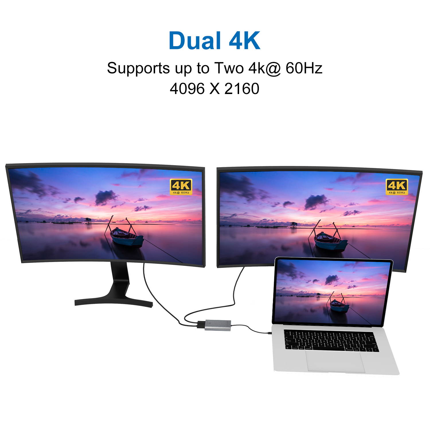 WAVLINK Thunderbolt 3 to Dual Displayport 1.4 Adapter,Single 8K@30Hz & Dual 4K@60Hz or FHD@144KHz Display for Mac & Windows More Efficient Home Office and Gaming, Plug and Play
